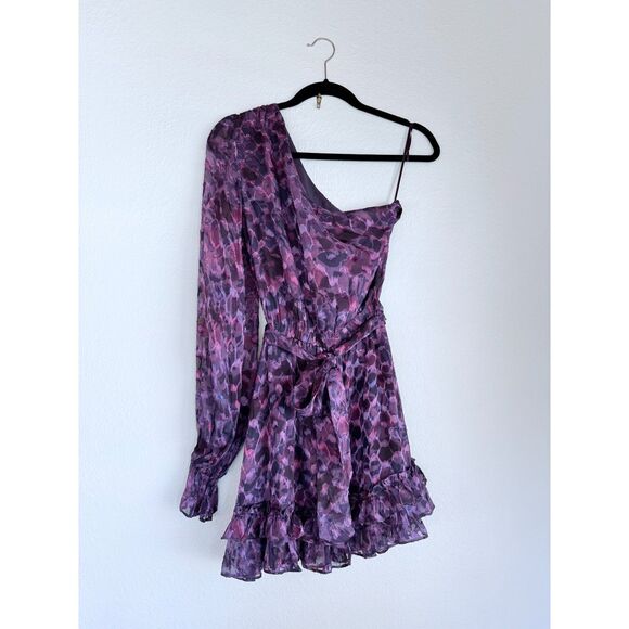 NWT Ramy Brook Michelle Silk Blend One Shoulder Dress in Vibrant Purple Size 0 - Picture 7 of 14